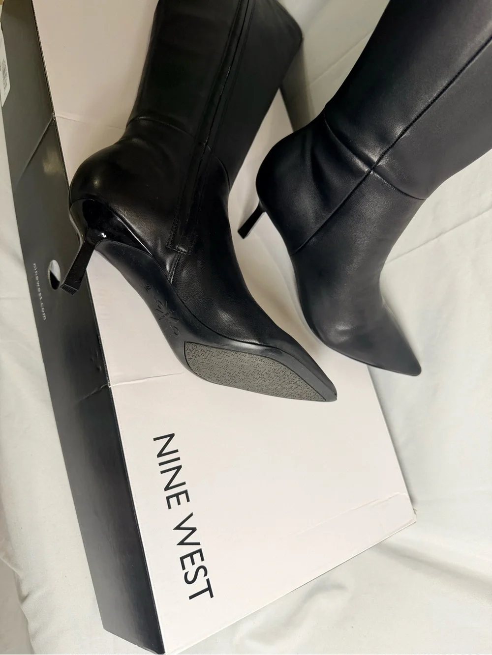 Nine West kimdee 9x9 Women's Black Knee-High leather Boots size 6